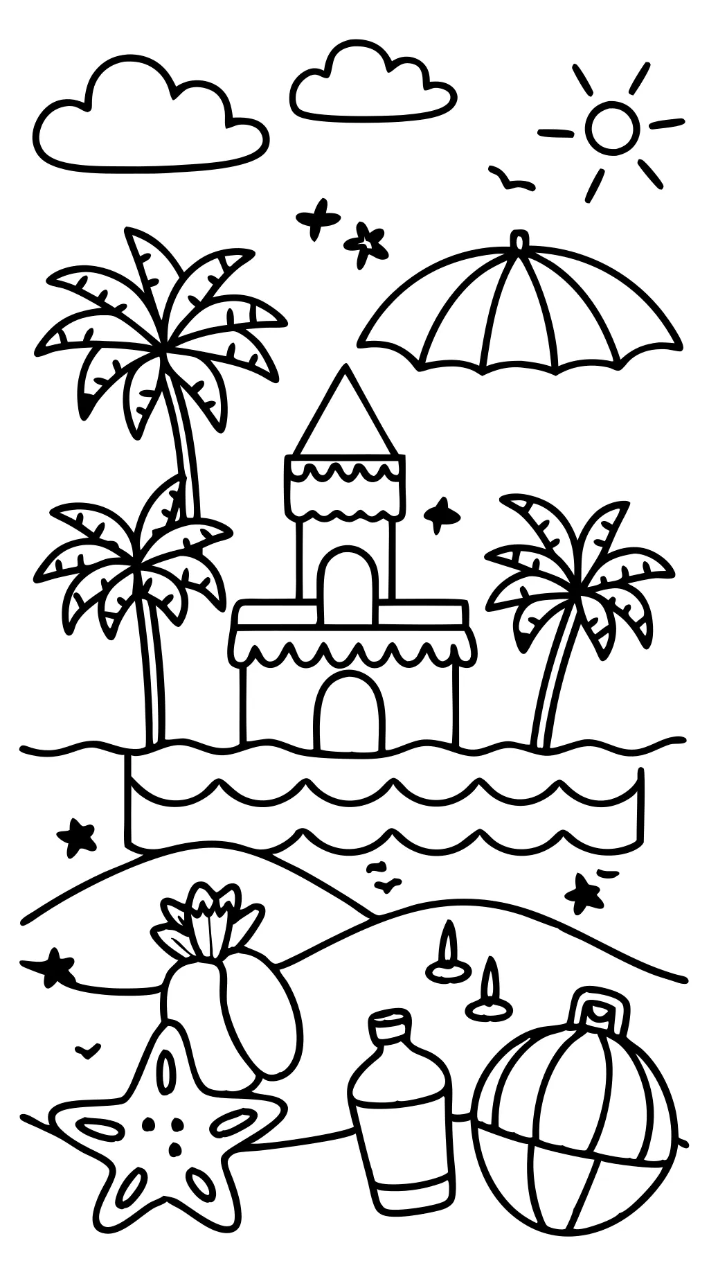 printable coloring pages of the beach